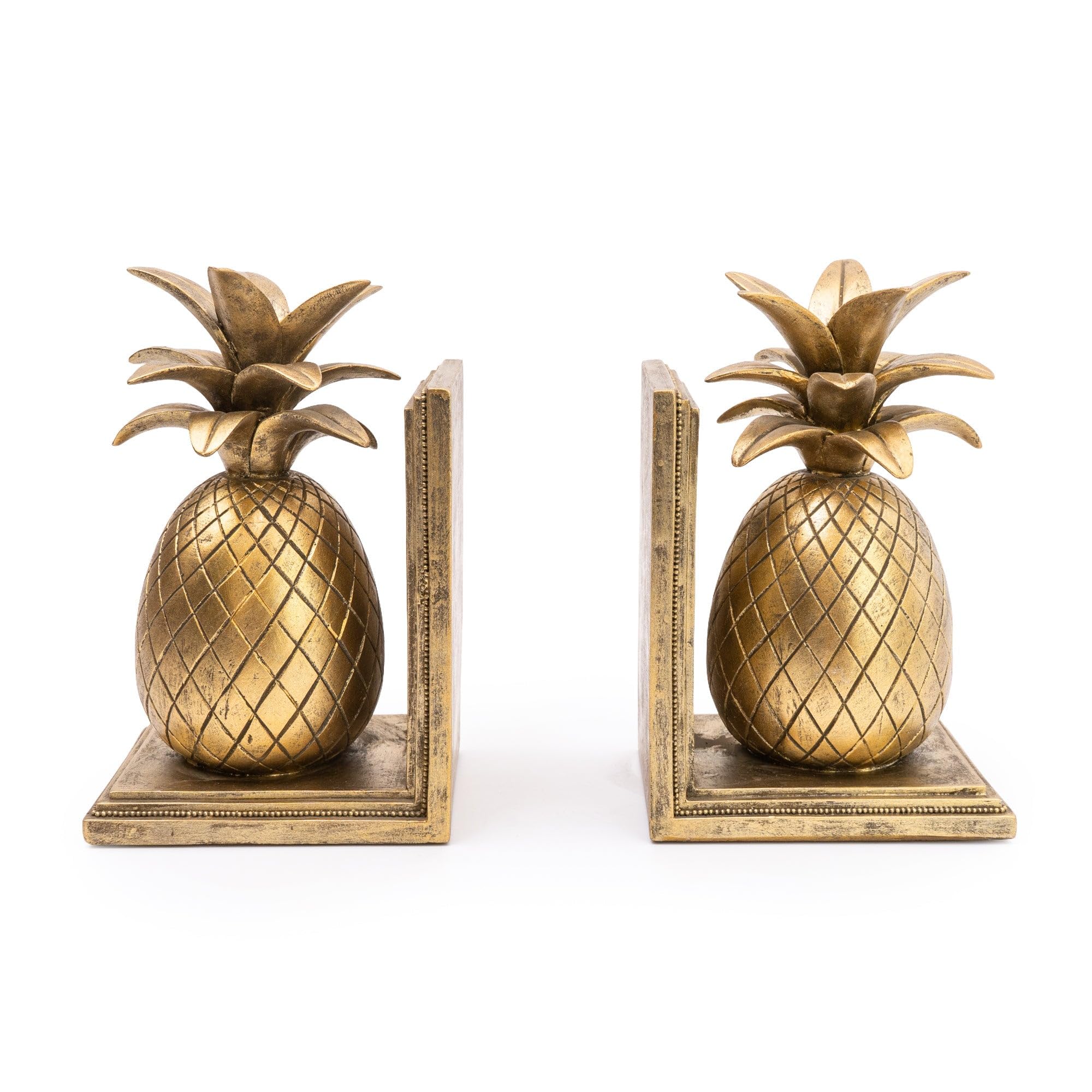 Madison & Mayfair Gold Art Deco Style Pineapple Bookends