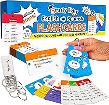 500+ Spanish Flash Cards for Adults and Kids- 270 Spanish Verb Conjugation, Nouns, Adjectives & Phrase for Beginners to Intermediate, Vocabulary Cards Language Games & Spanish Practice Cards