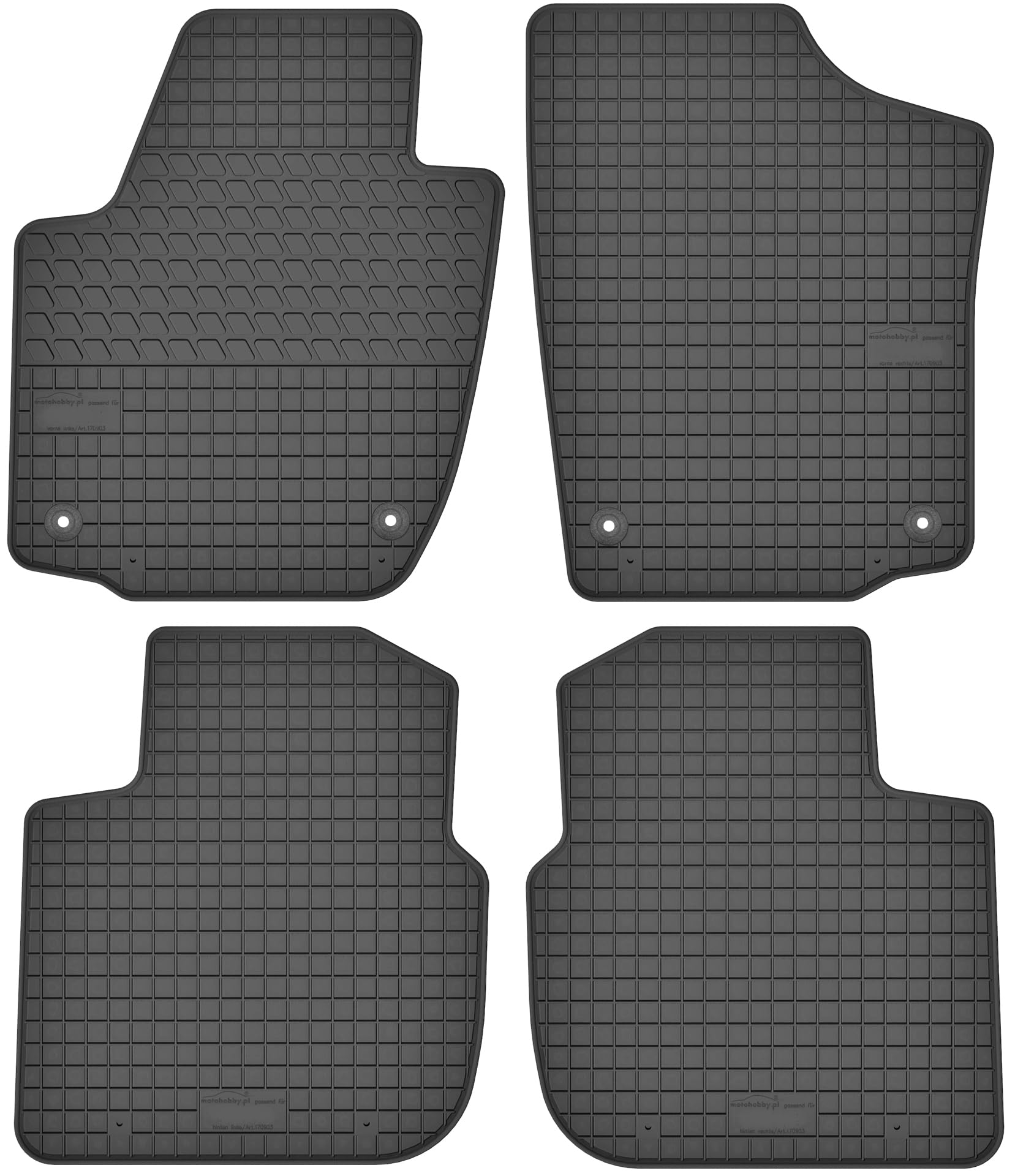 MOTOS Auto-vloermatten van rubber voor SEAT Ibiza IV 2008-2017 Verbeter uw reiscomfort met Anti-Slip Mat Car 3D- Vloermatten voor alle weersomstandigheden, bescherming tegen vuil