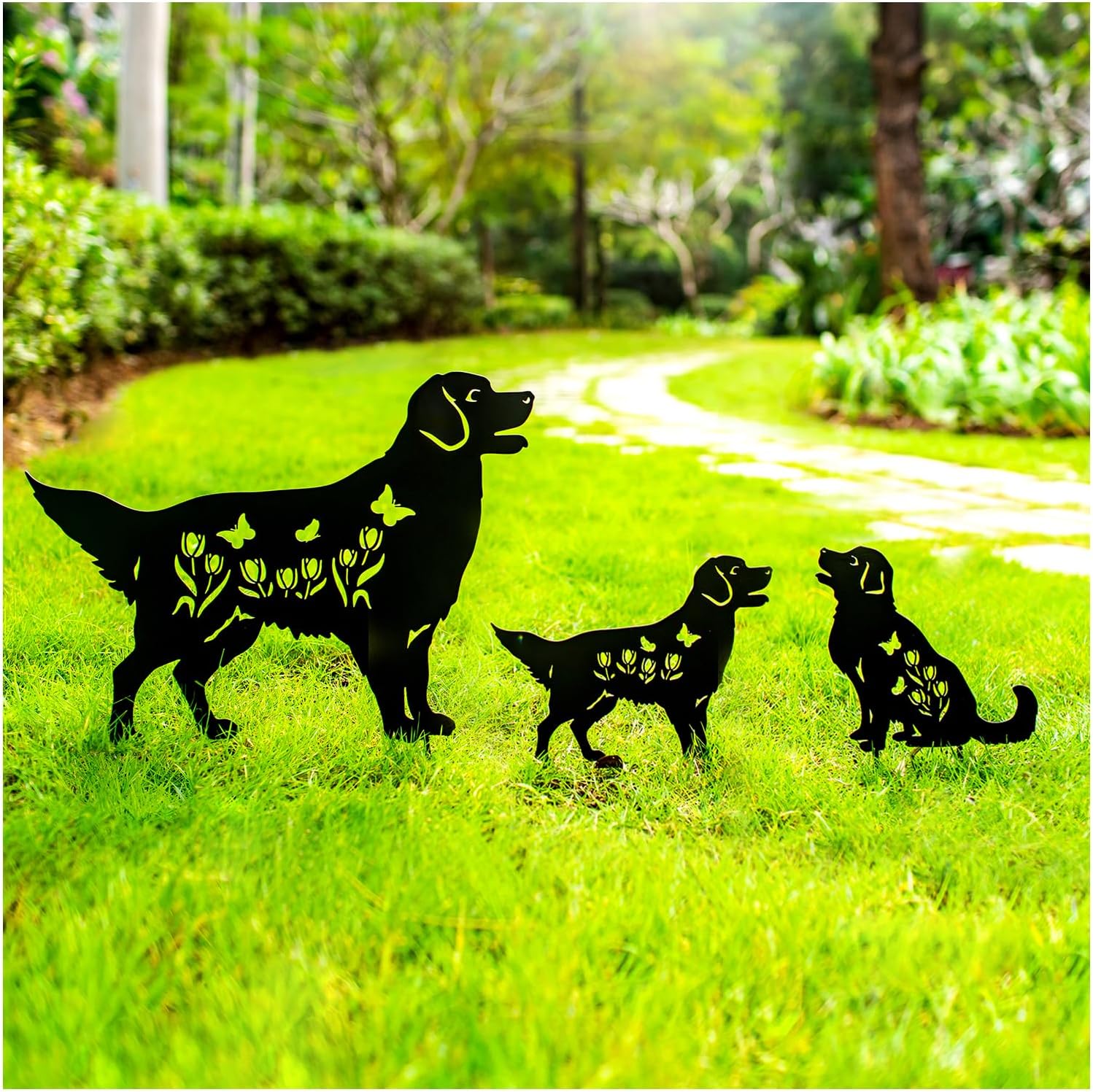 Golden Retriever Metal Garden Stakes Decorative Dog Gifts for Women/Men/Dog Lovers Gifts,Black Silhouette Statues for Yard Art,Outdoor Decor,Outside,Patio,Lawn Ornaments,Garden Decorations - Image 9