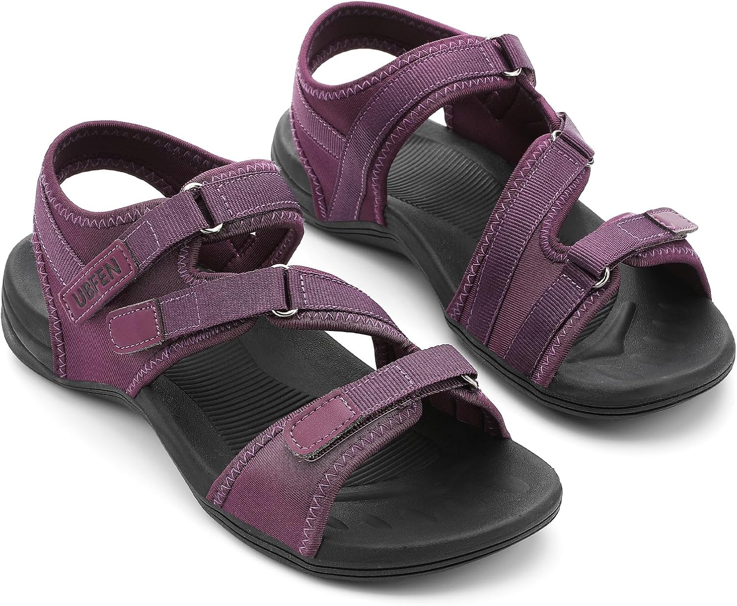 UBFEN Womens Hiking Comfortable Sport Walking Sandals Outdoor Athletic Water Sandals with Three Adjustable Straps - Image 3