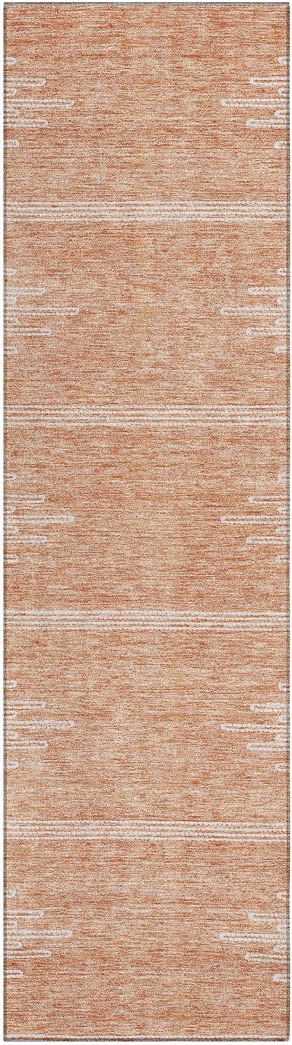 Addison Rugs Chantille ACN647 Salmon 2'3" x 7'6" Indoor Outdoor Hallway Runner Rug, Stain Resistant Washable Kitchen Area Carpet for Bathroom, Laundry and Bedroom Rug