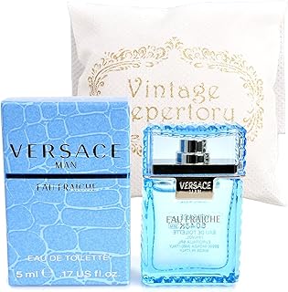 Original Versace Man Eau Fraiche Eau De Toiltte EDT 5ml 0.17oz Cologne for Men Homme Perfume Miniature Mini Parfum Collectible Bottle New In Box