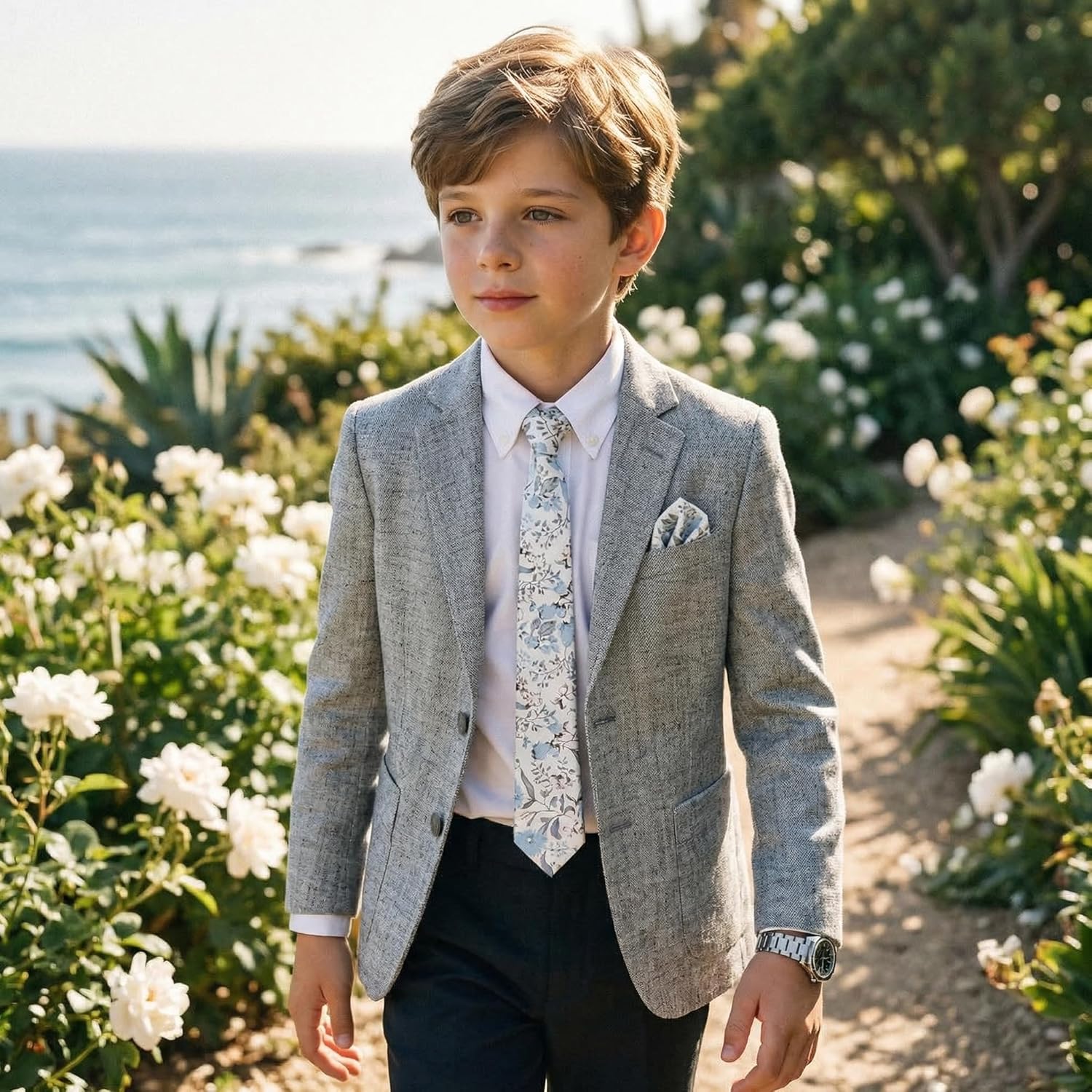 Boys Lightweight Blazer Kids Jacket Formal Slim Fit Suit Blazers for Boy Teen Casual Sport Coat for Wedding Prom