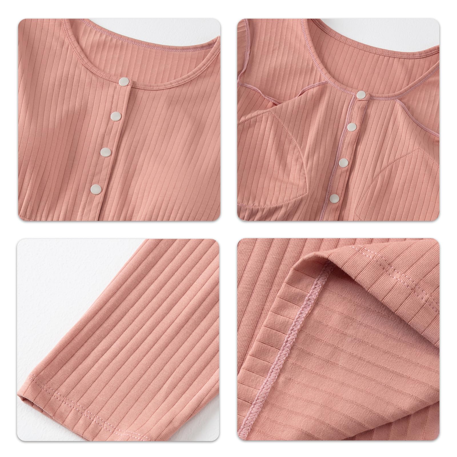 Camicia da notte per allattamento facile da indossare con reggiseno integrato per il comfort della maternità, in morbido tessuto di cotone, camicia da notte per gravidanza