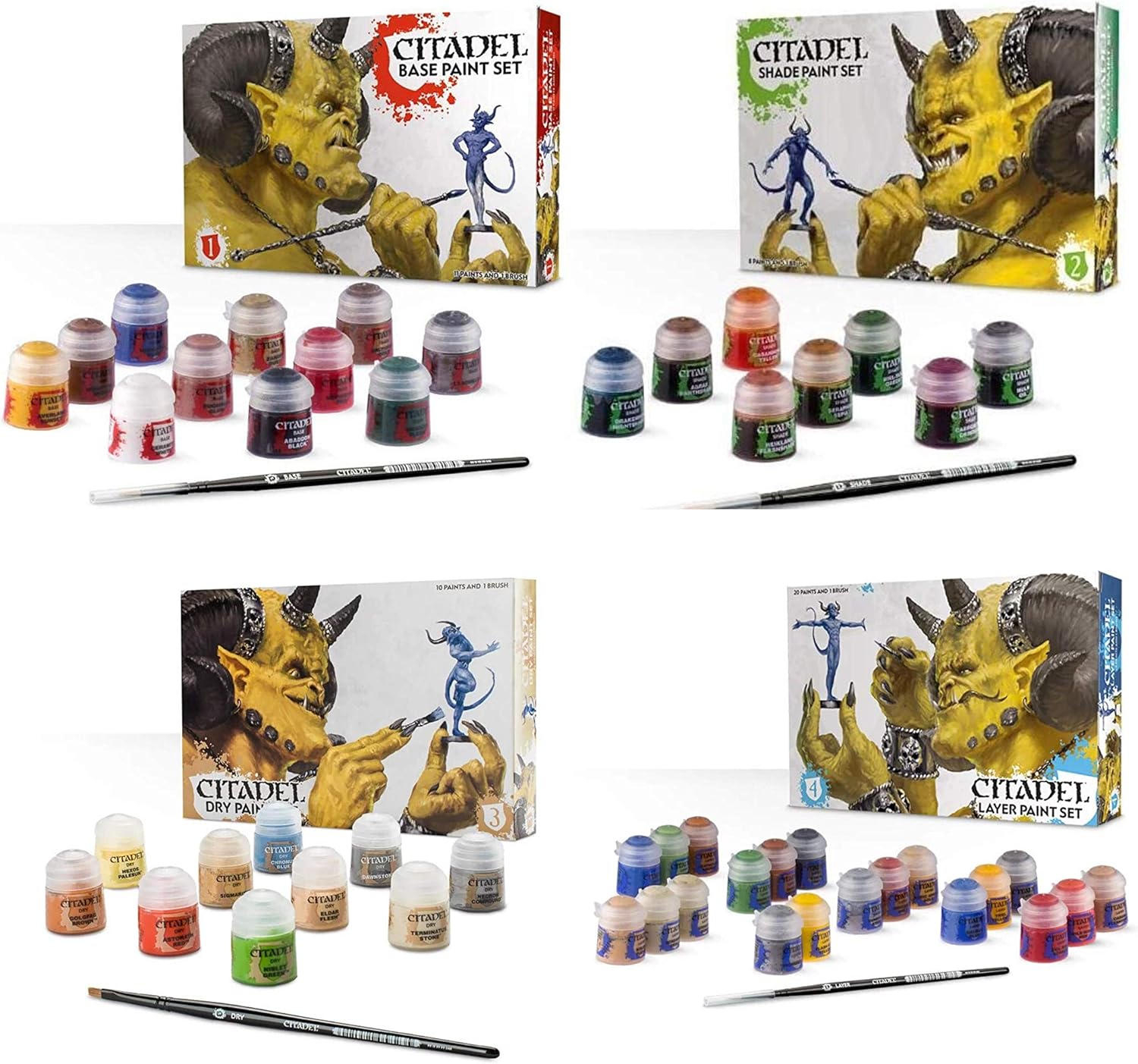 Games Citadel Base Shade Dry Layer Paint Set for Warhammer Age of Sigmar