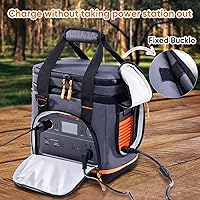 Vista 5 de Estuche de transporte de doble capa para Jackery Explorer 300/240/160 – Bolsa de almacenamiento portátil para estación de energía con fondo Gris