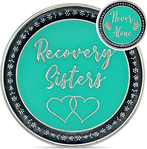 Recovery Sisters Sobriety Chip  Moneda Triplate AA  Ficha de afirmación de mujeres en recuperación (aqua) disponible en Yaxa Guatemala