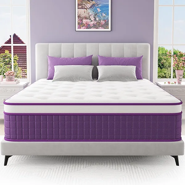 BedsPick Queen Mattress, 12 Inch Memory Foam and Independent Pocket Springs Hybrid Mattress Queen Size in a Box, Motion Isolation, Medium Firmness, Strong Edge Support