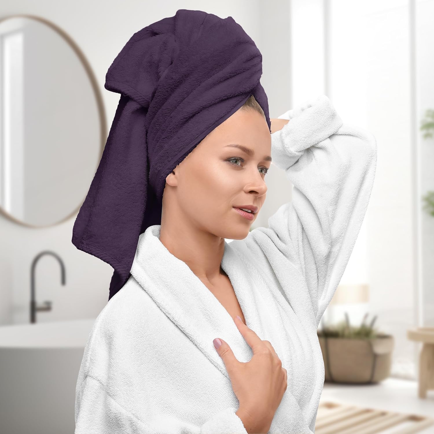 Avalon Towels Bath Plum Bath Towles of 4 pcs (27x54 inches), 100% Cotton Towel Absorbent and Quick Dry Plum Towels for Bathroom, Super Soft and Perfect for Daily Use