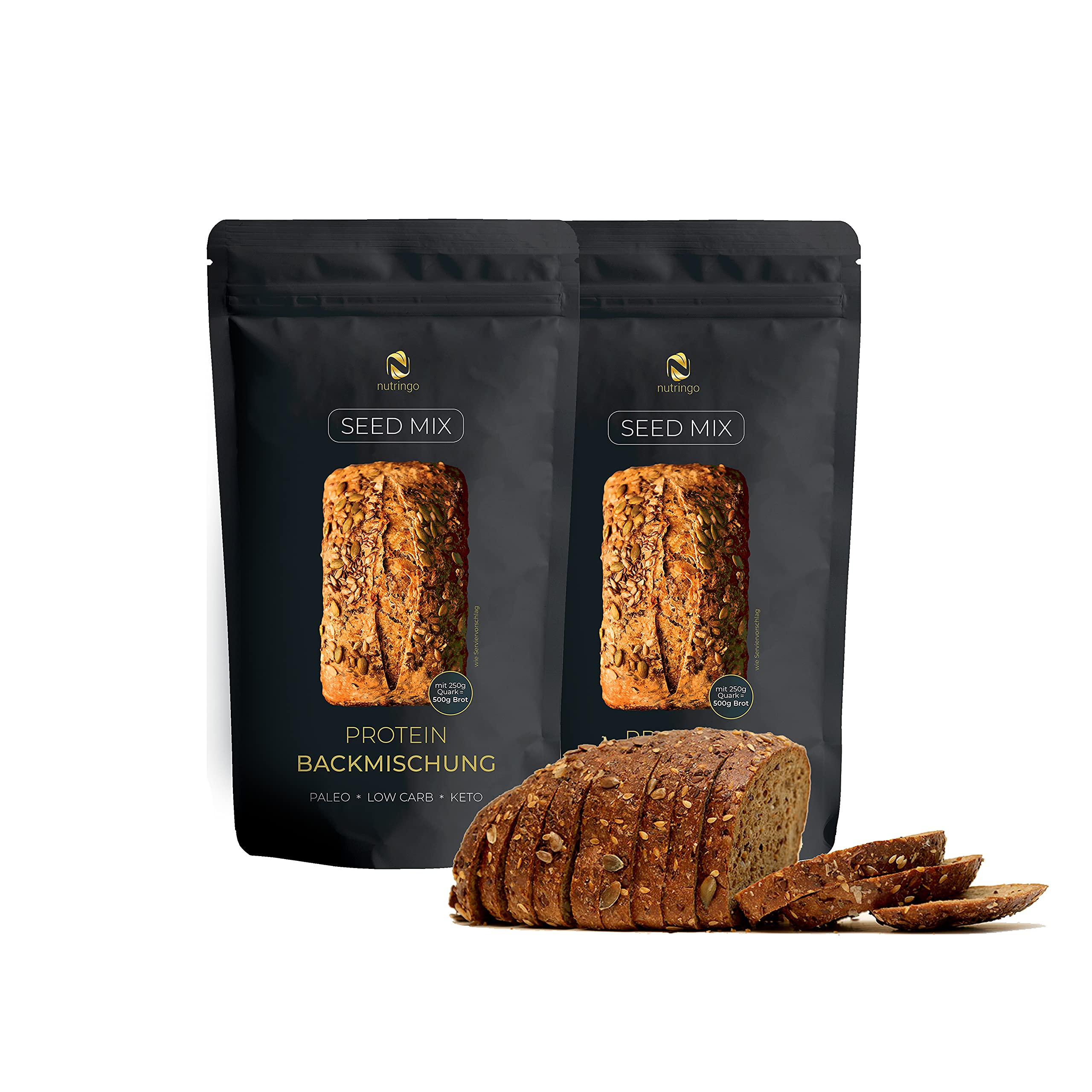 Seed Mix mélange à pain avec 20% de protéines - 2 x 200 g. | Pas de graines de céréale | Sans gluten | Pain spécial diabète | Pour Paleo, Keto et Low Carb et renforcement musculaire