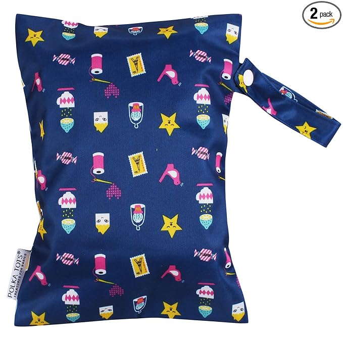 Polka Tots Waterproof Wet Bag Pouch with Zipper (Mix)