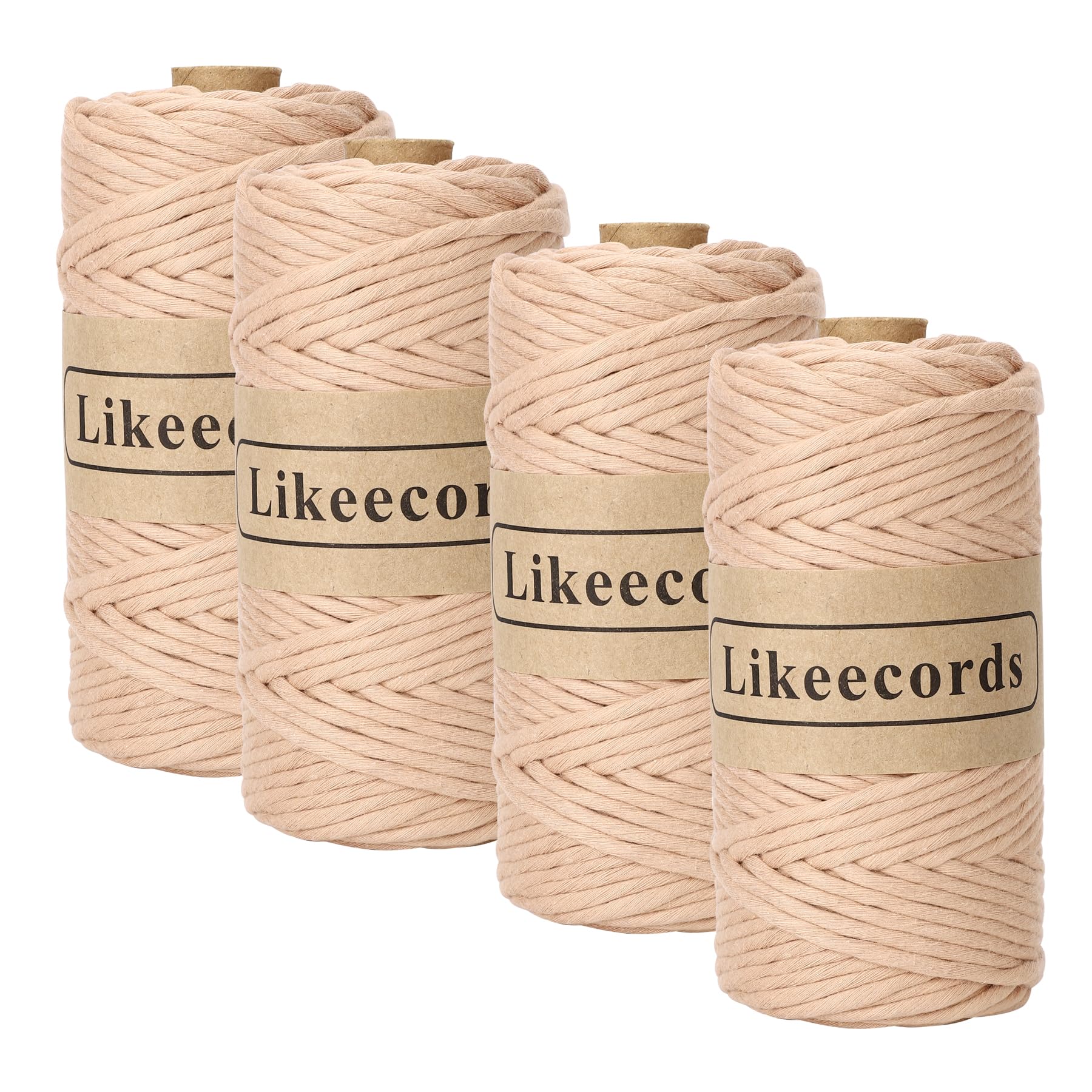 Cordon simple brin 4 mm x 80 m lot de 4 fil coton macramé loisirs créatifs
