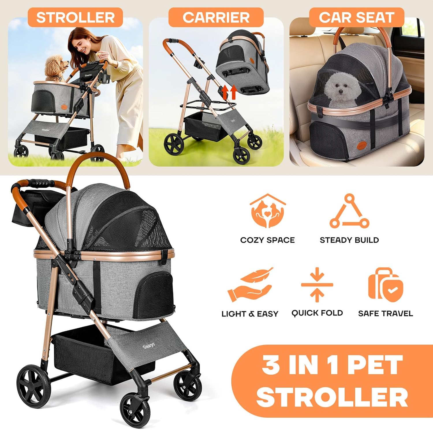 The Ultimate Pet Adventure: A Review of the 3-in-1 Dog Cat Stroller for Small and Medium Pets