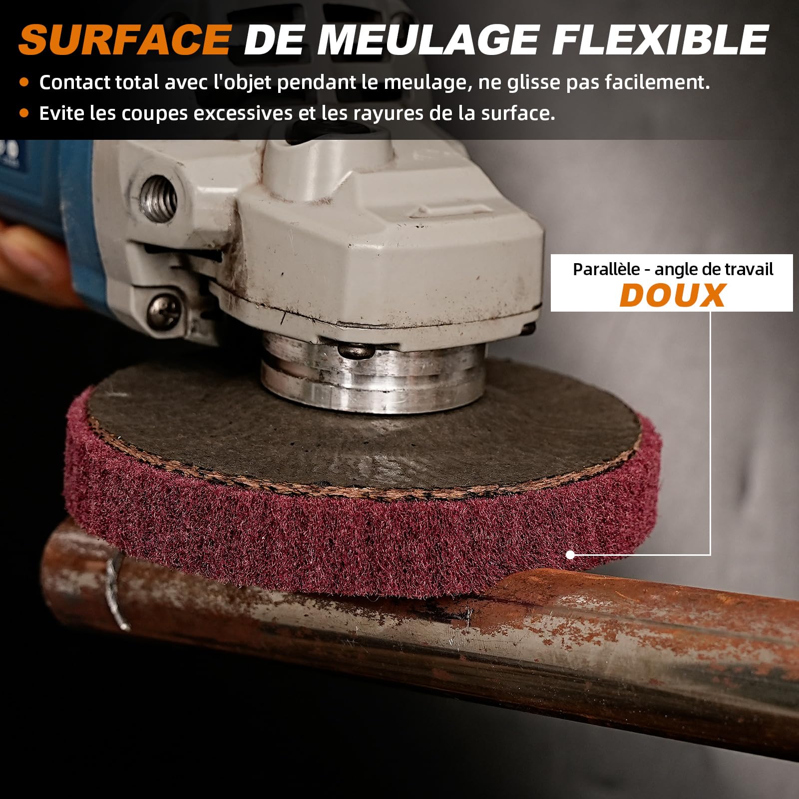 SI FANG 12,5 x 2,2 cm Disco di levigatura a lamelle in fibra di nylon, Set di 8 Grit 320/180 Ruota di lucidatura per smerigliatrice angolare, per la pulizia, la sbavatura e la rimozione della ruggine