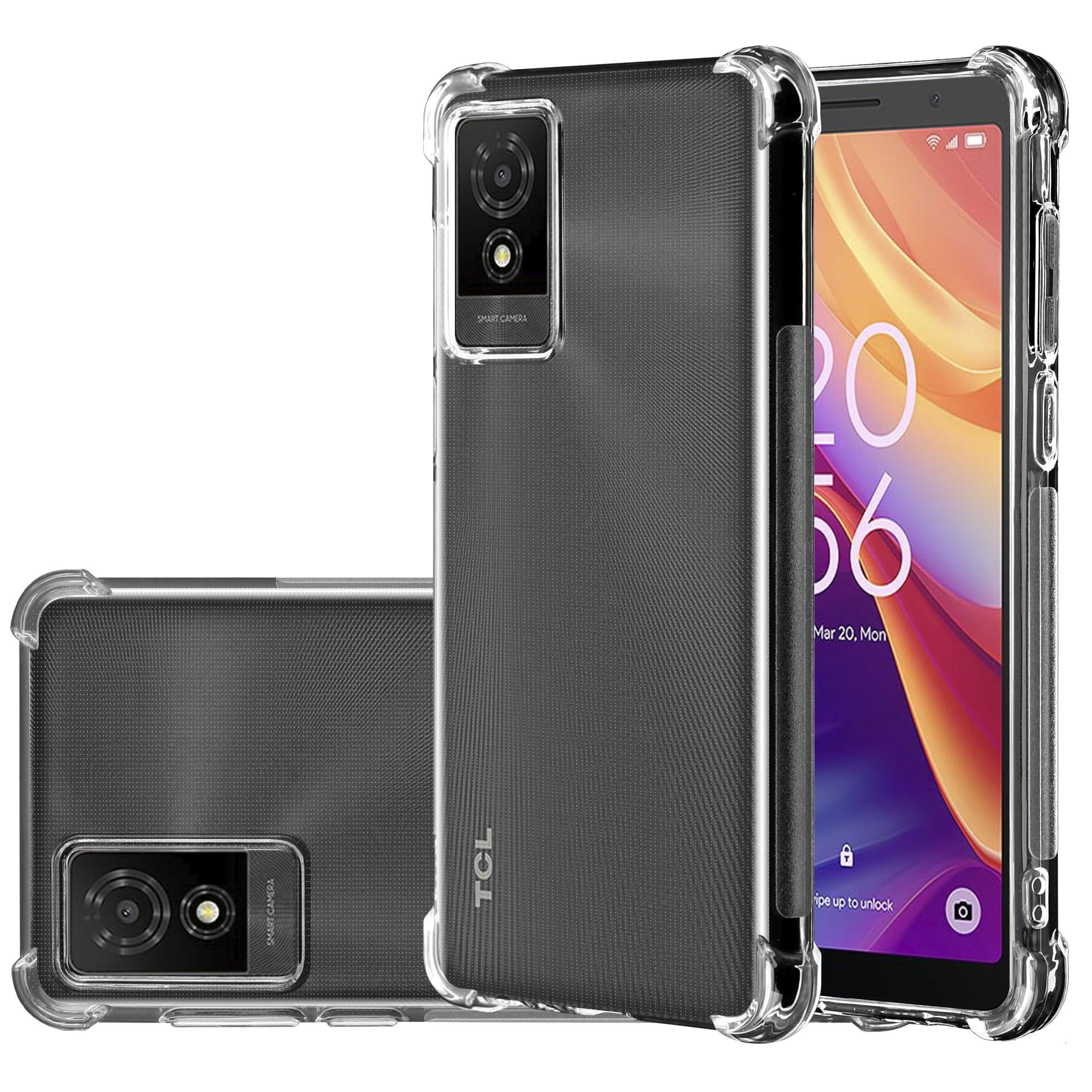 Custodia trasparente per TCL 505, antiurto [ultra sottile] in gomma gel di silicone resistente ai graffi [custodia protettiva] copertura del telefono