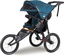 Out ‘n’ About Nipper Sport Stroller | Jogging Pushchair | 16” Air Wheels, Suspension For Bumpy Terrain | Sun Canopy, Up to 22 kg | Large Shopping Basket | Free Rain Cover | Lightweight | Highland Blue
