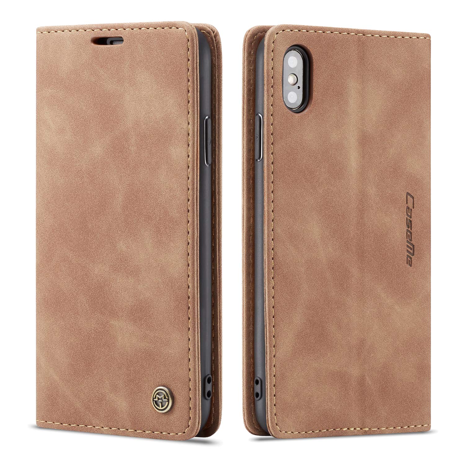 owlhold hülle für iPhone 16/17 Premium Weiches Vintage-Nubukleder klapphülle
