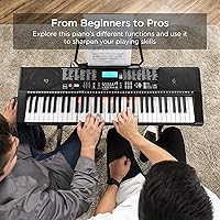 Vista 5 de Best Choice Products Juego completo de piano de teclado electrónico para principiantes de 61 teclas con teclas iluminadas, pantalla LCD