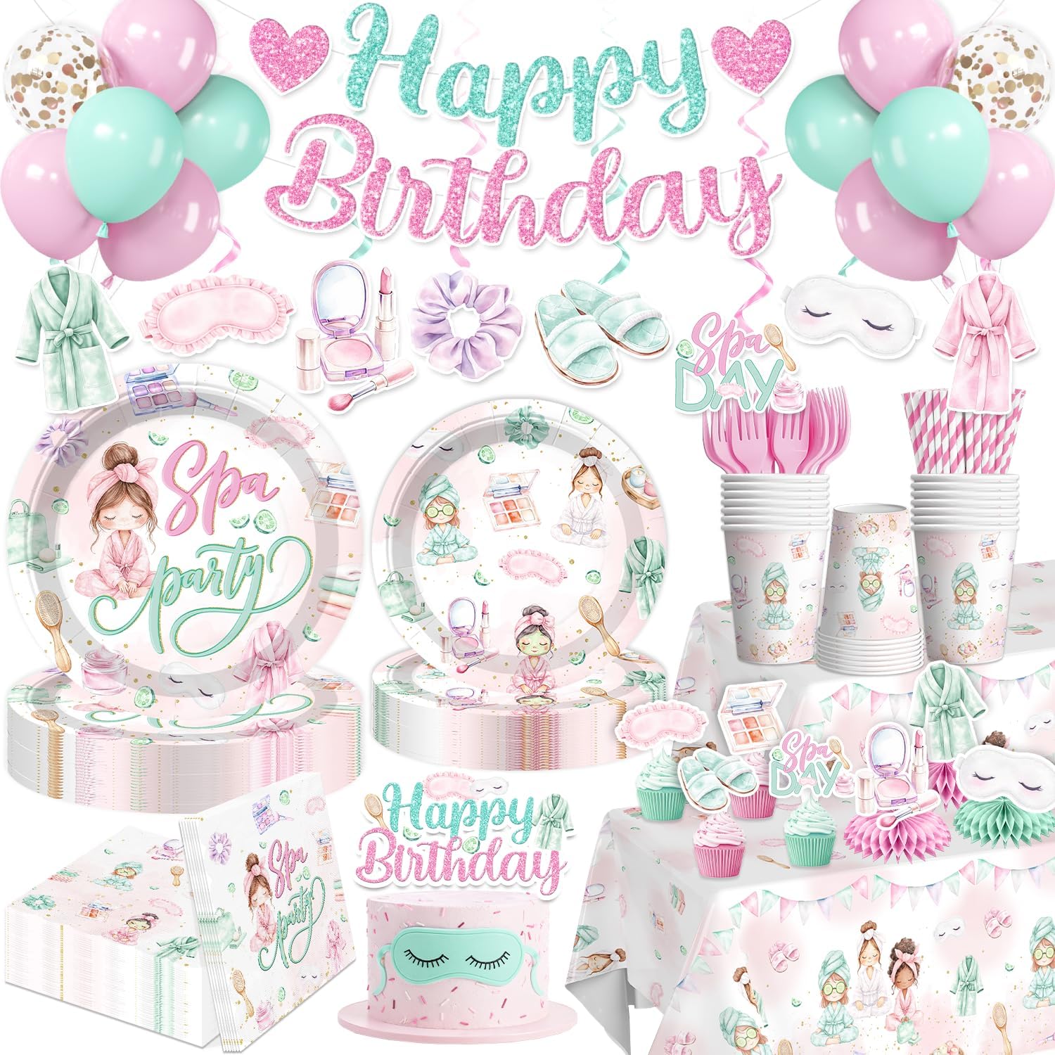 spa birthday party decorations
