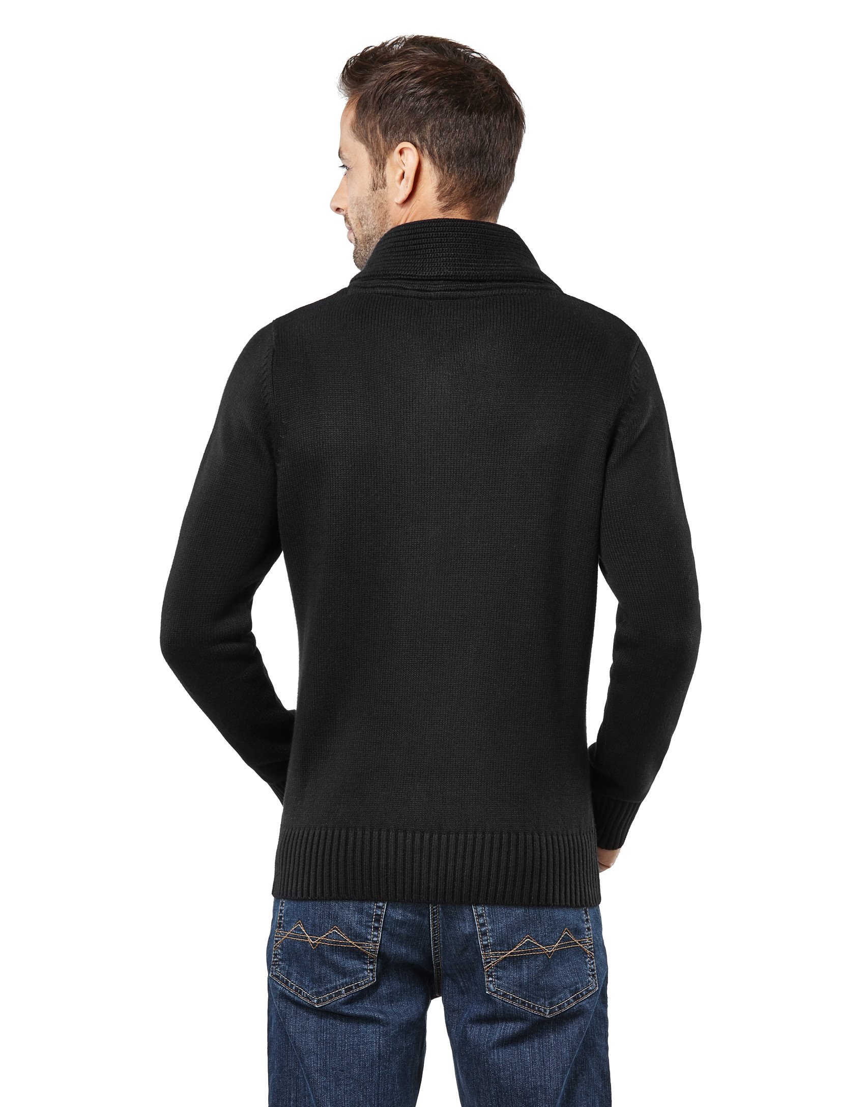 Vincenzo Boretti Jersey de Invierno para Hombre, en Punto Grueso con Cuello cáliz