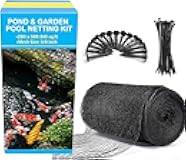 Pond Netting, 28 x 30FT Pond Net for Koi Ponds, Garden Pool Fine Mesh Pond Netting Cover for Leaves, Protects Koi Fish from Birds Cats Predators, with 14 Stakes and 30 Cable Zip Ties