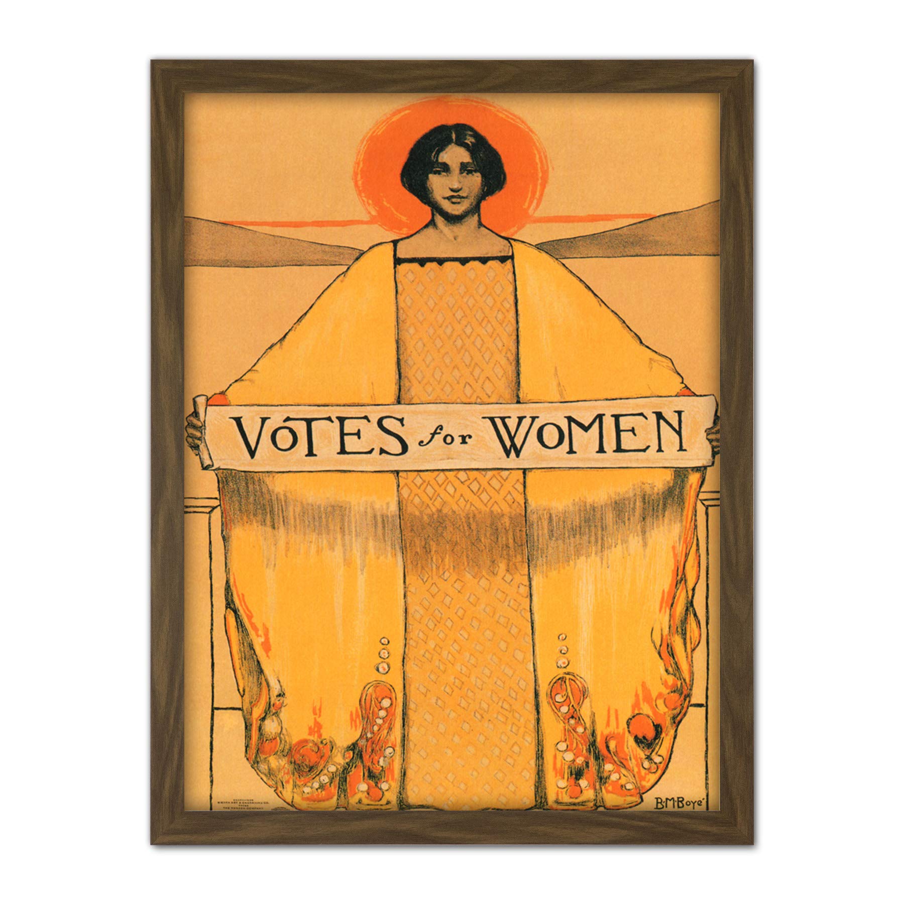 Wee Blue Coo Votes For Women Suffrage Artwork Framed Wall Art Print 18X24 Inch
