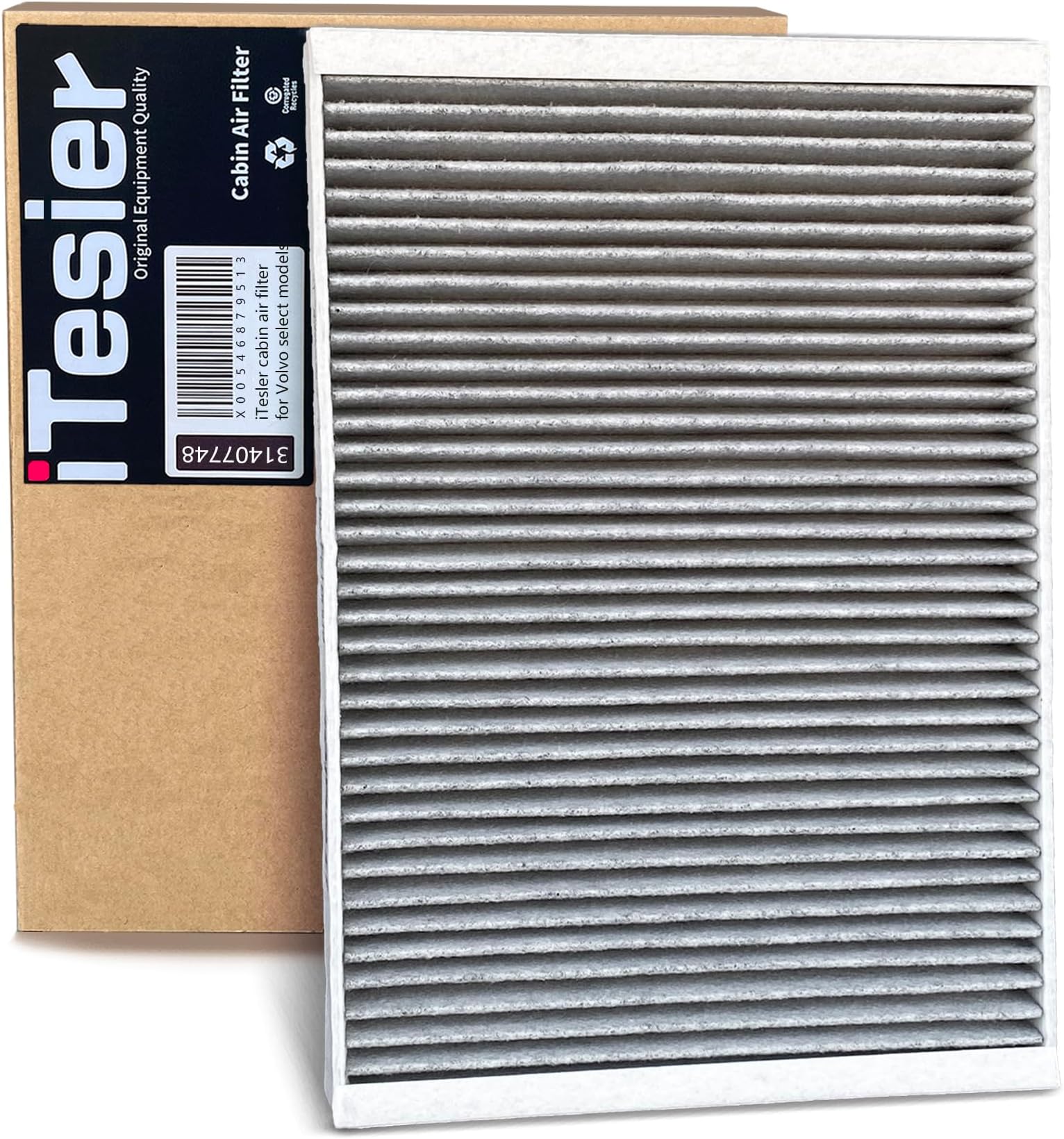Cabin Air Filter for VOLVO XC60 (2018-2025), XC90 (2016-2025), S60 V60 (2019-2025), V60 CROSS COUNTRY (2020-2025), for VOLVO S90, V90, V90 Cross Country, Replace 31407748, 31407748