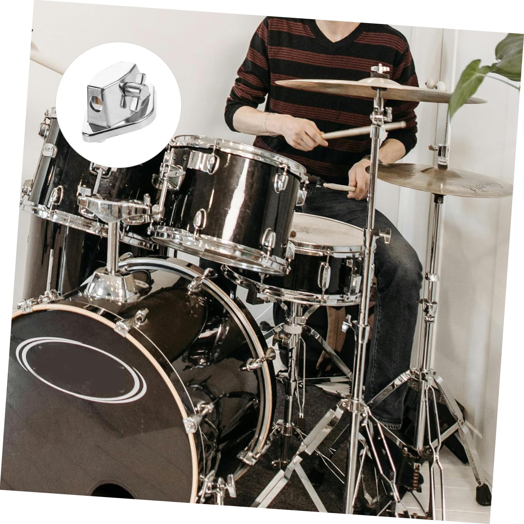 Staffa di Montaggio per Tom Drum in Lega Argento Regolabile e Portatile, Gambe del Rack per Batteria Adatte a Percussioni Professionali e Principianti