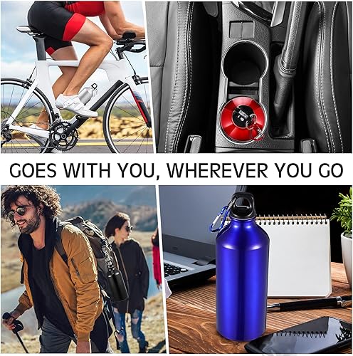 Miniatura 6 de CHENGU 10 botellas de agua de aluminio de 20 onzas, reutilizables, ligeras, a prueba de fugas, botellas de viaje deportivas de aluminio con hebilla