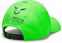 Vista 3 de Mercedes AMG Petronas Formula One Team - Gorra de conductor Lewis Hamilton 2023 - Verde neón - Unisex - Talla: Talla única