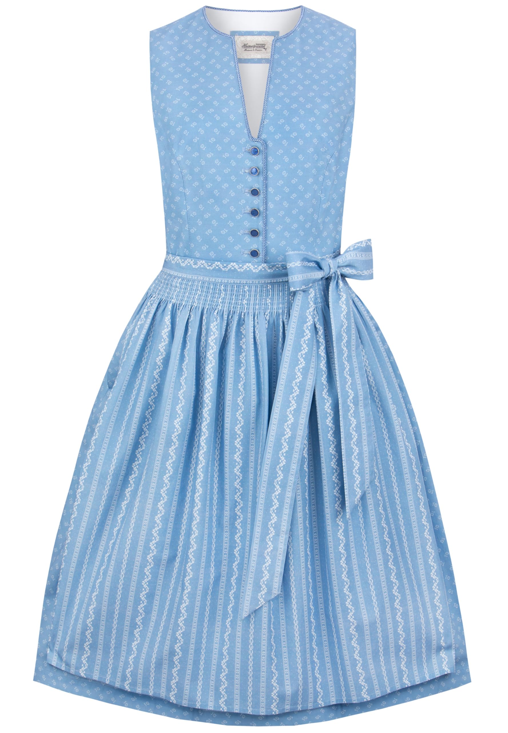 Heimatgwand Damen Dirndl Fina Kleid Für Besondere Anlässe, Hellblau, 46 EU