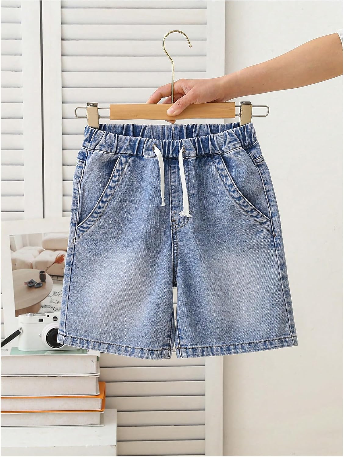 Verdusa Boy's Baggy Jean Shorts Wide Leg Denim Shorts Jorts with Pockets