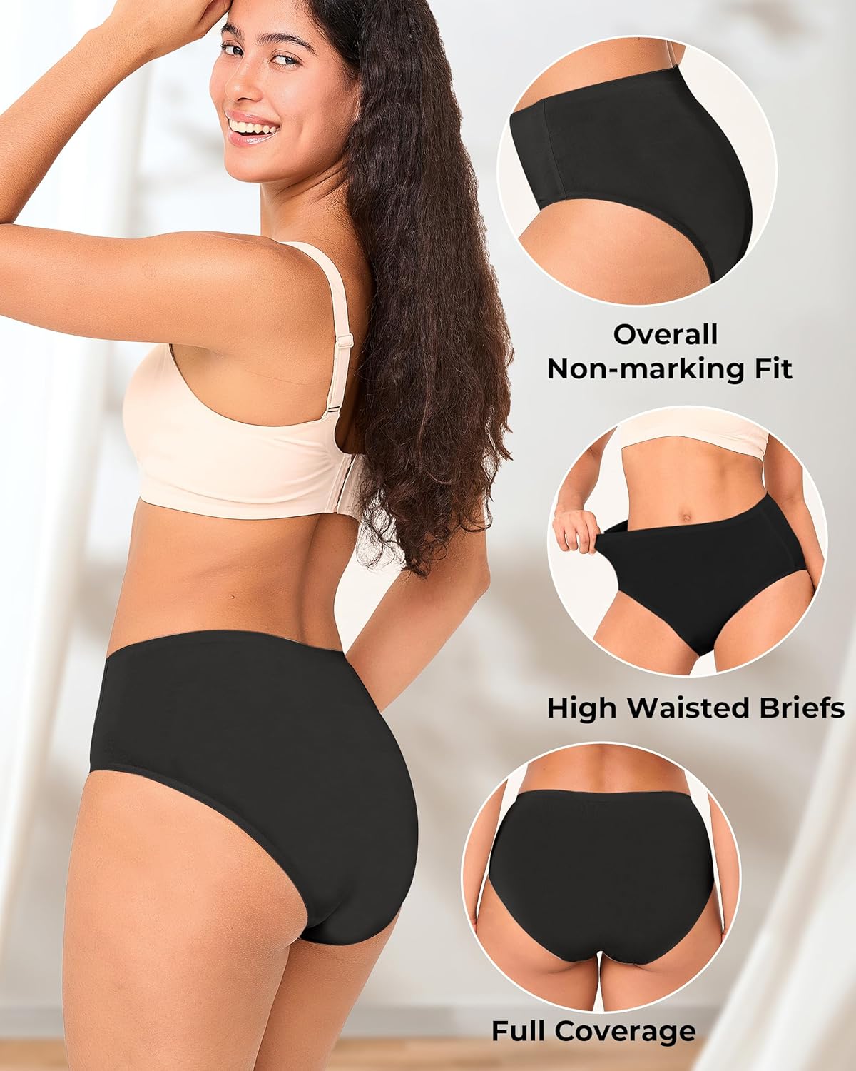 BAMBOO COOL Women's Underwear Soft Panties for Women Full Coverage Ladies Underpants Full Coverage Briefs，6 Pack - Image 5