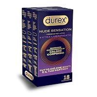 Durex Nude Sensation Extra Lube, Preservativi Ultra Sottili