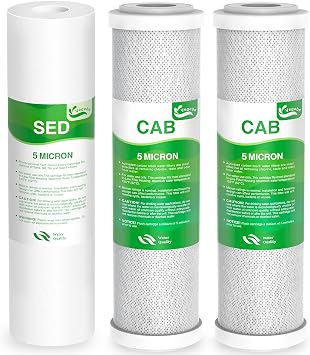 3-Stage Pre-Filter Fit for APEC RO System, Water Filter Replacement Set | Fit for Essence & Ultimate Series ROES-50/75/ PH75, RO-45/90/ PH90/ Hi/PERM/Pump, WFS-1000 Reverse Osmosis System