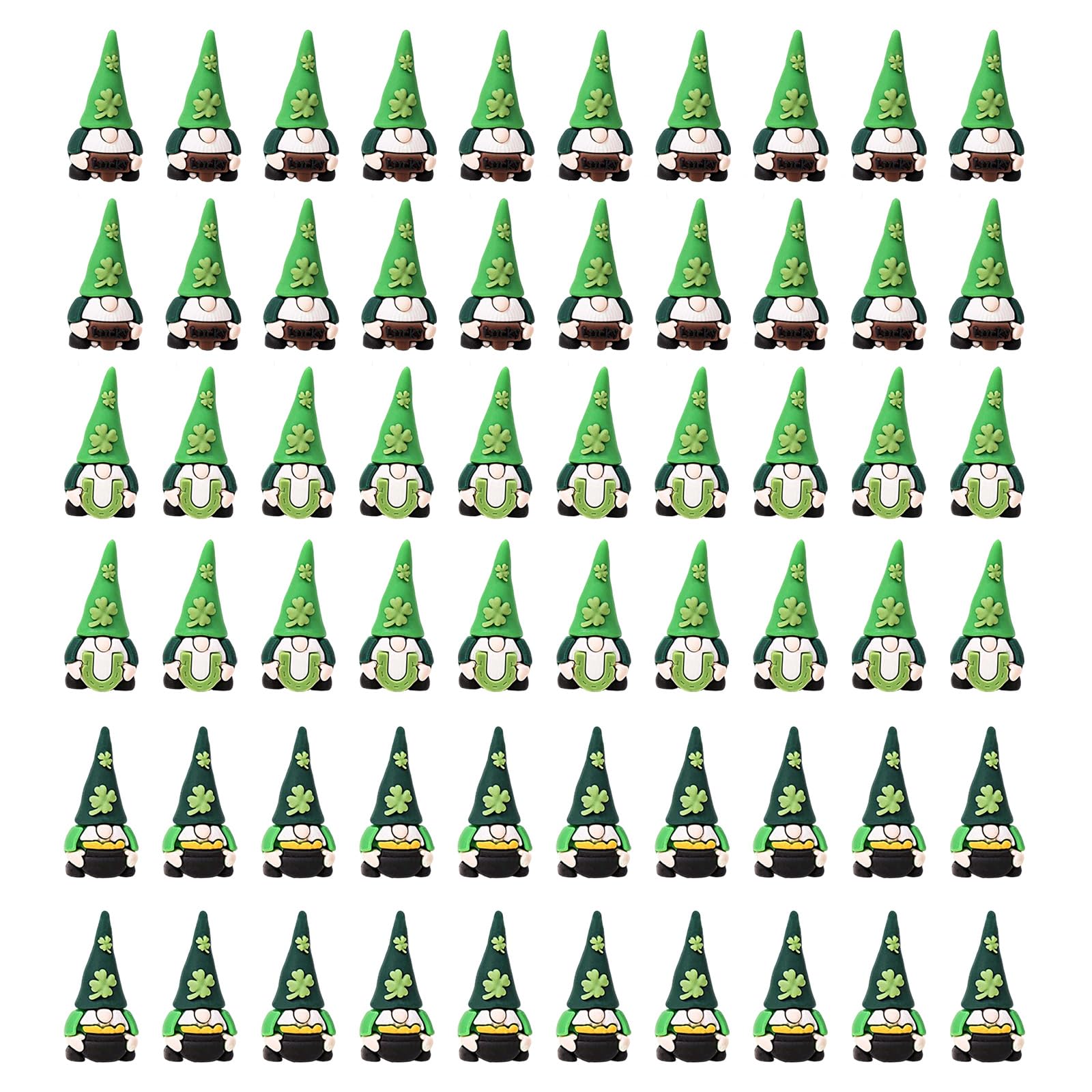 Hredyqw 15/30 Minis Patrick's Day Gnomes Minis Figures Miniature Gnomes Figurines Tiny Green Irish Shamrocks Statues