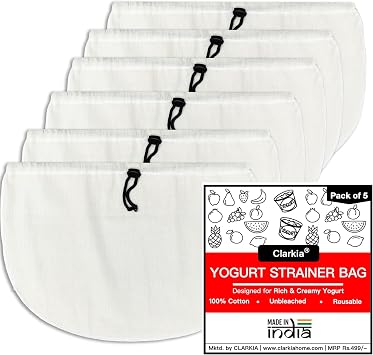 Cotton Cheese Cloth Bag Yogurt Nut Milk Strainer - Made by Muslin Cloth for Kitchen nut Milk Bags Hung Curd Cloth Strainer Bag 6