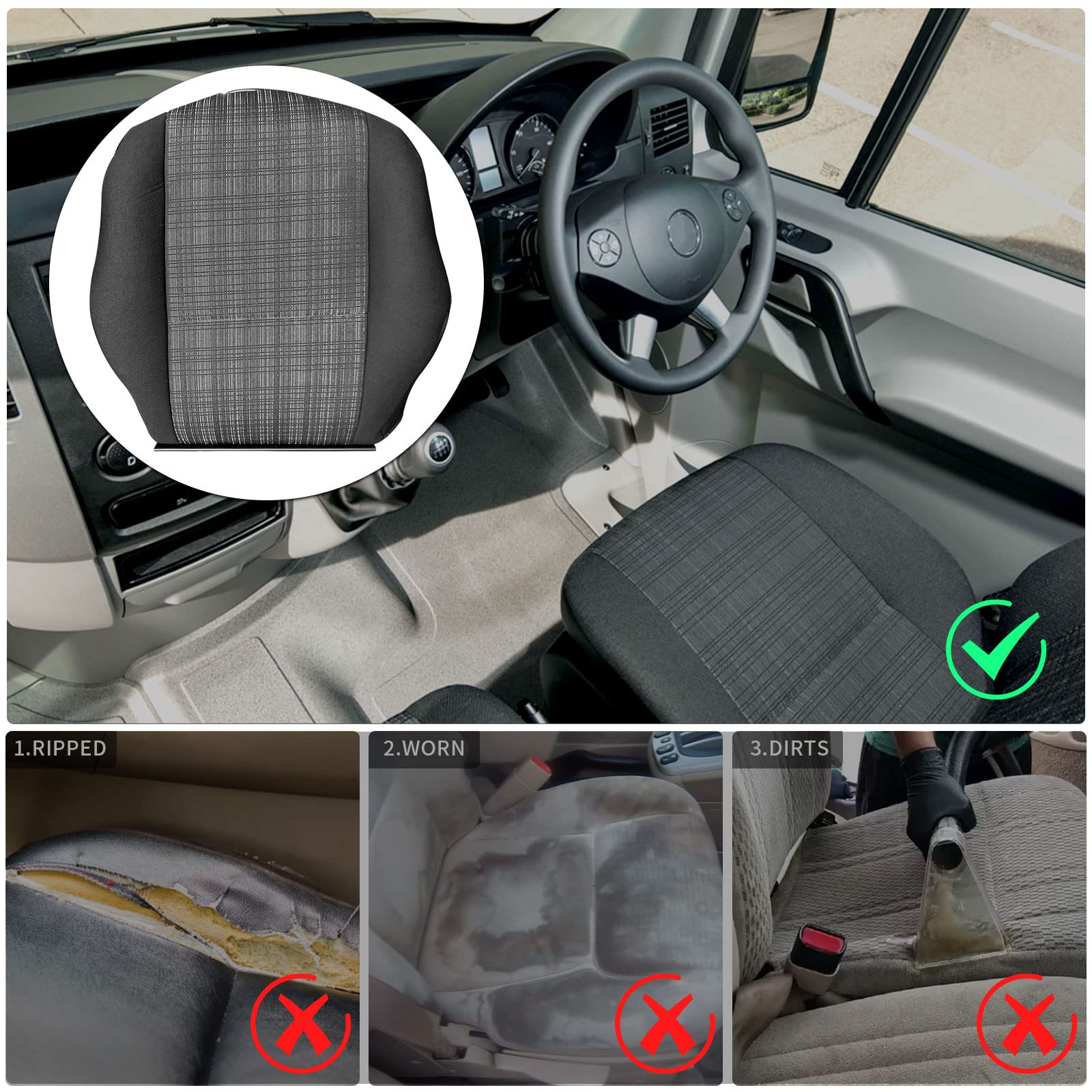 Coprisedili Economici Mercedes Sprinter II 1+1 | Nero BUS Offerta