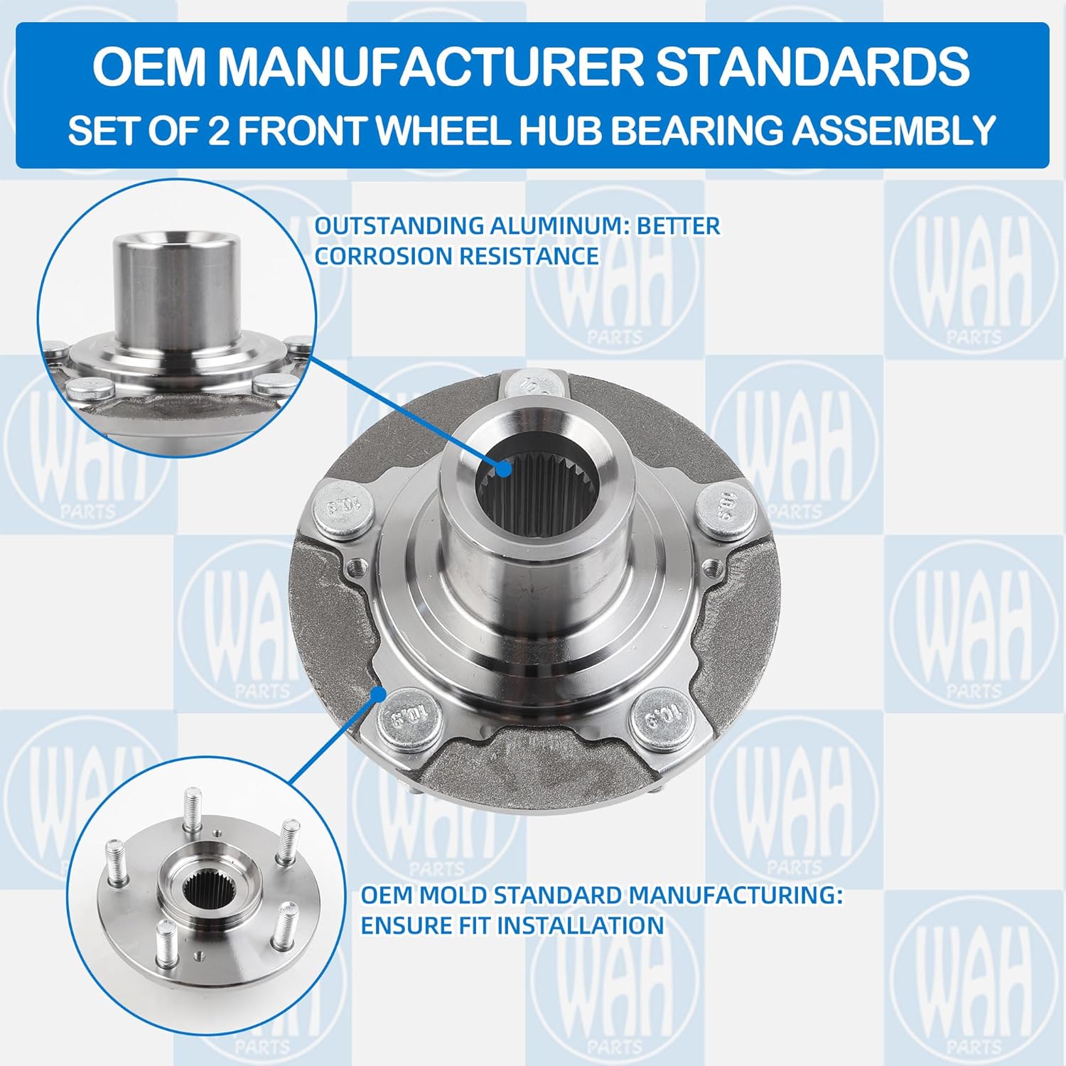 Set of 2 Front Wheel Hub Bearing Assembly Compatible with 2013-2017 Honda Accord 2015-2019 Acura TLX 44600-T2F-A01 510118 WH510118 NT510118