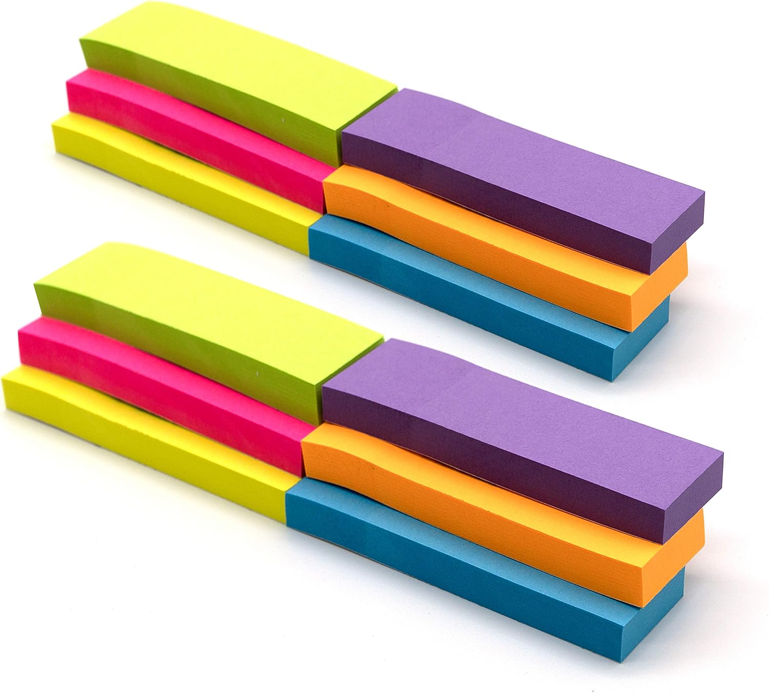 Emraw Colorful Sticky Page Markers Index Tabs, 1" x 3" Neon Bright Colored Self Stick Removable Stick It Indexing Flags - Pack of 12 Pads (960 Sheets)