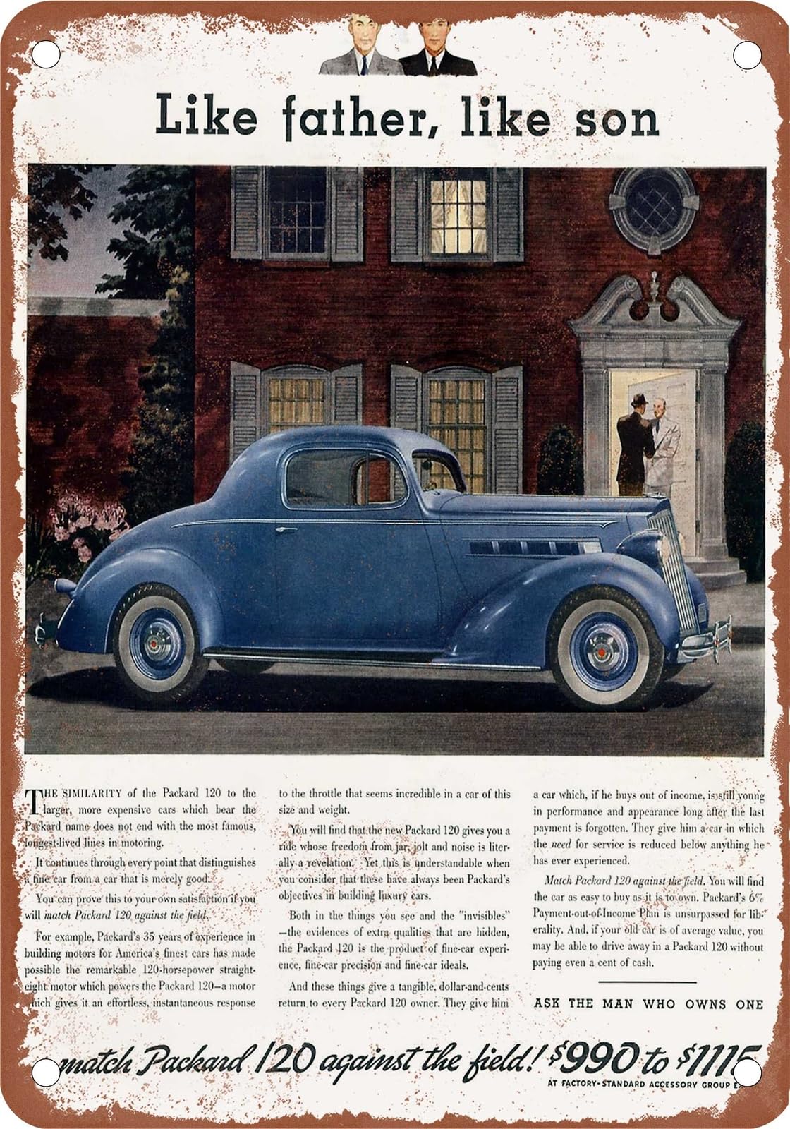 Miaomansenstore Metal Sign - 1936 Packard Vintage Ad 09 - Old Retro Rusty Look Home Decor