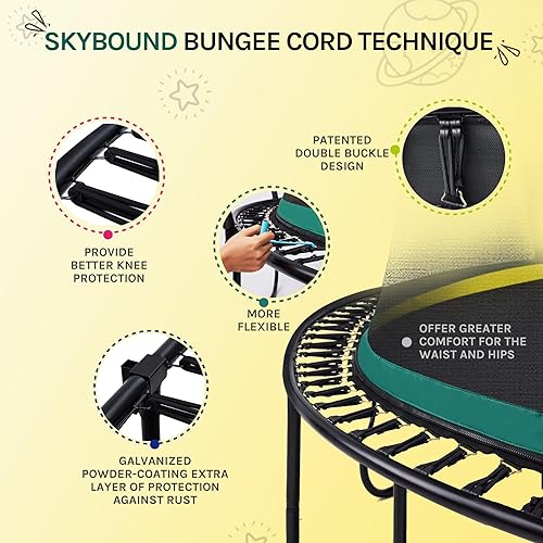 Miniatura 4 de SkyBound Trampolín sin Resortes de 14 PIES 12 PIES 10 PIES 8 PIES 6 PIES para Niños y Adultos - Trampolines Recreativos con Revestimiento