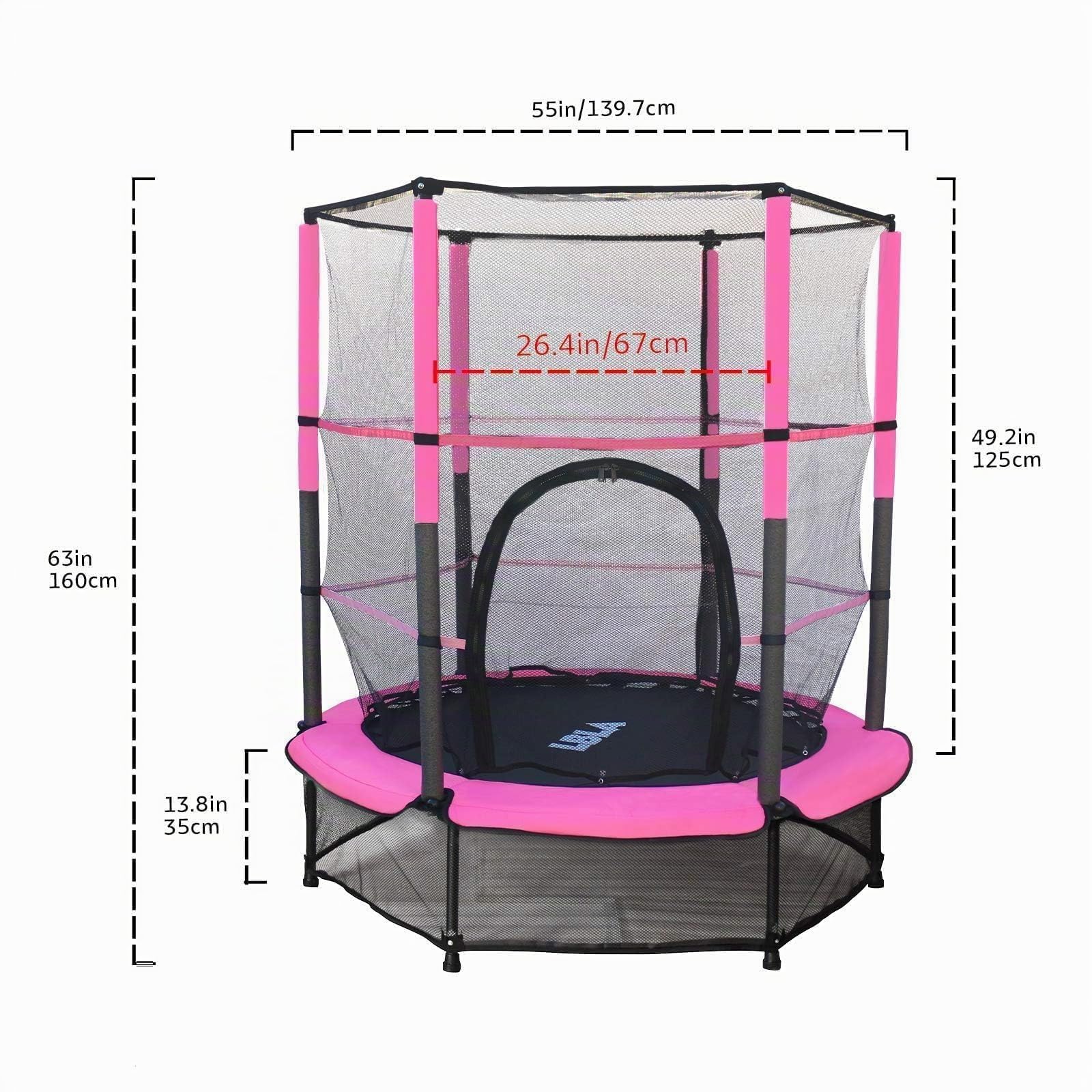 Trampolino Elastico Per Bambini Tappeto Elastico Diametro 140Cm Piccolo Pieghevole Da Esterno Da Giardino Interno Casa Per Saltare Gioco Con Asta Per Gym 2 3 4 6 10 Anni