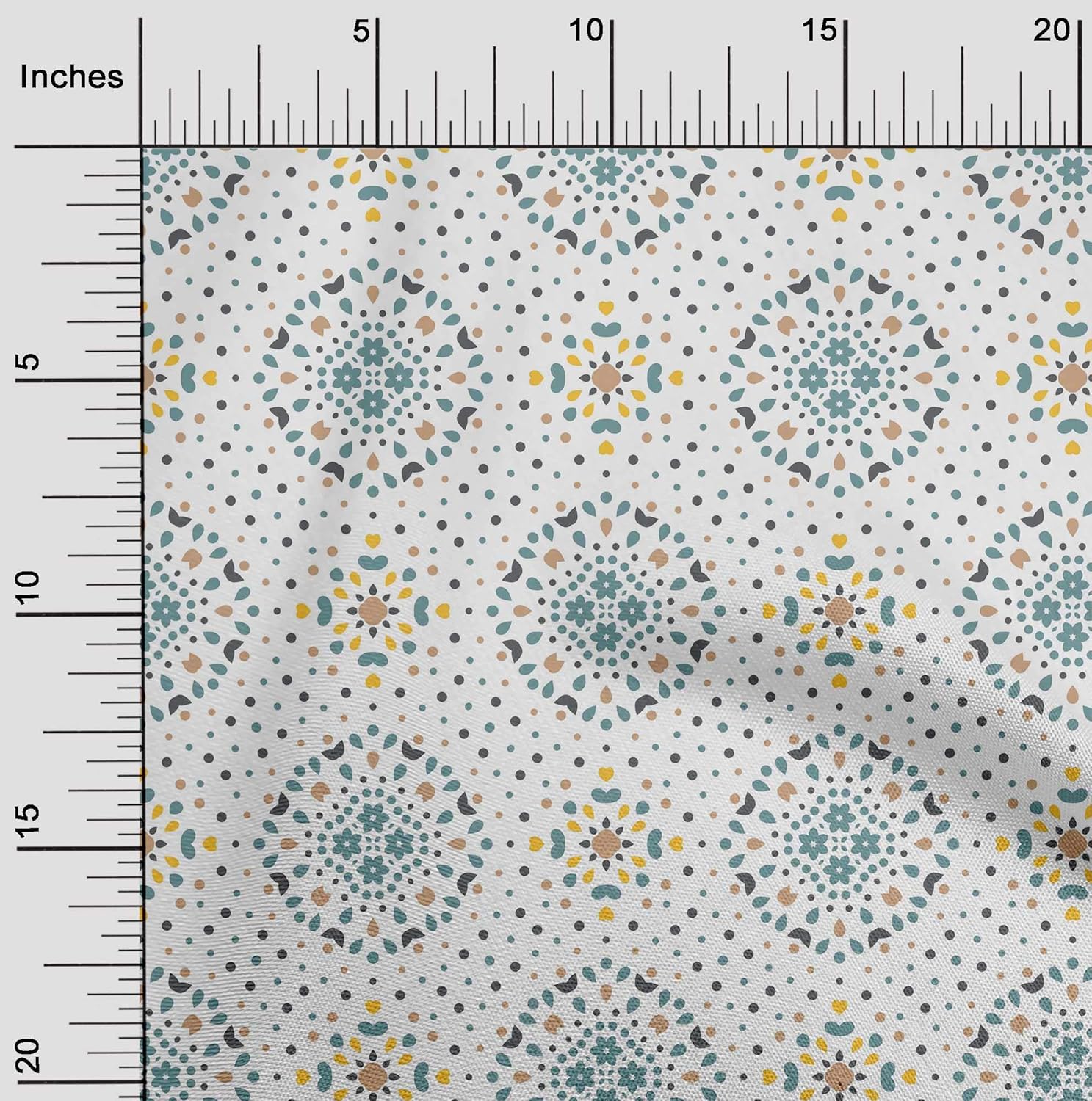 oneOone Cotton Jersey Gray Fabric Floral,Heart & Dots Quilting Supplies Print Sewing Fabric by The Yard 58 Inch Wide