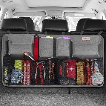 SURDOCA Car Boot Organiser Hanging, Car Interior Accessories, Gray XL