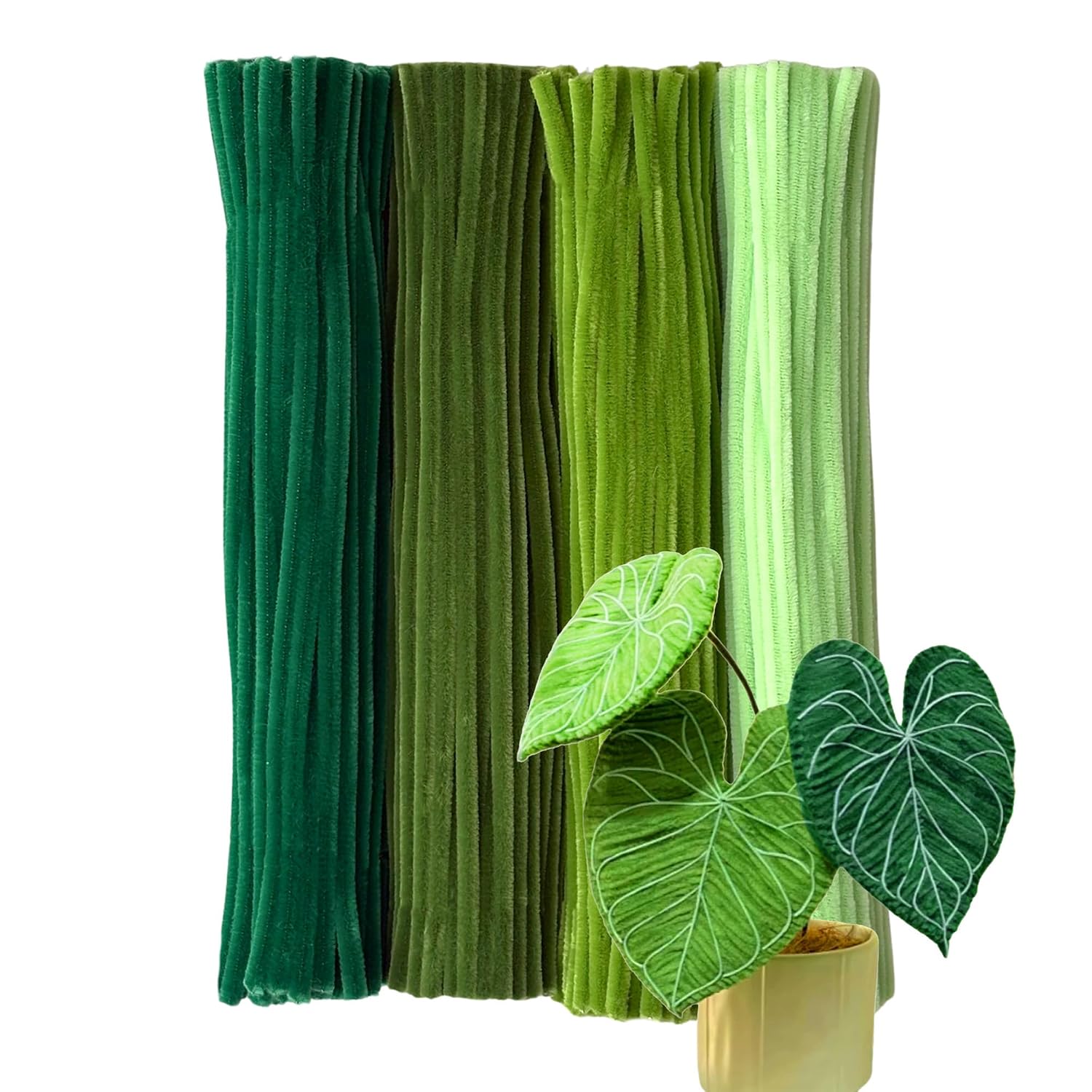 400 Pcs Green Pipe Cleaners Bulk for DIY Art Creative Craft