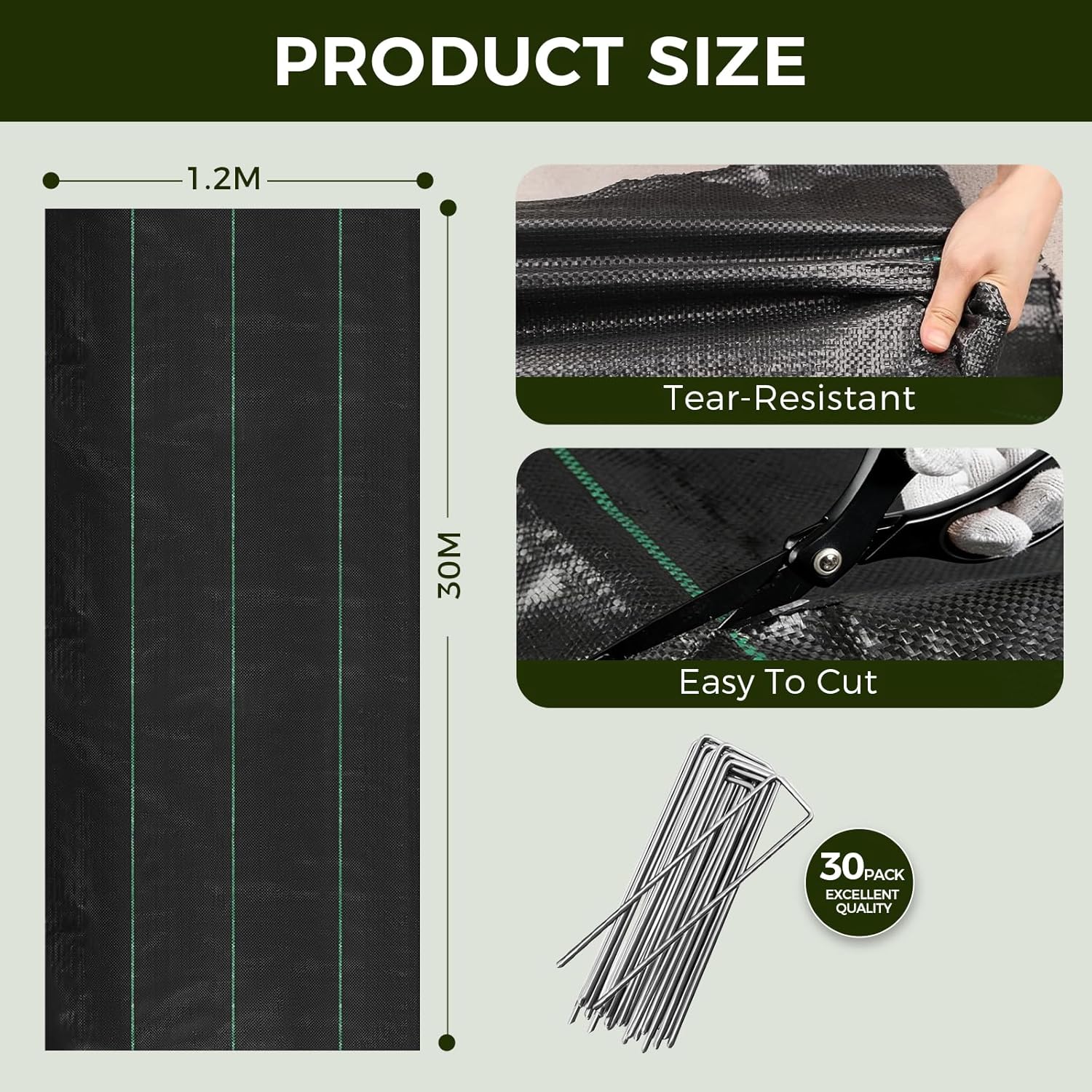 4ftx100ft Weed Barrier Landscape Fabric, Polypropylene Heavy Duty Weed Blocker, High Permeability Geotextile Weed Barrier for Flower Bed, Geotextile Fabric Underlayment, Driveway Fabric Ground Cover