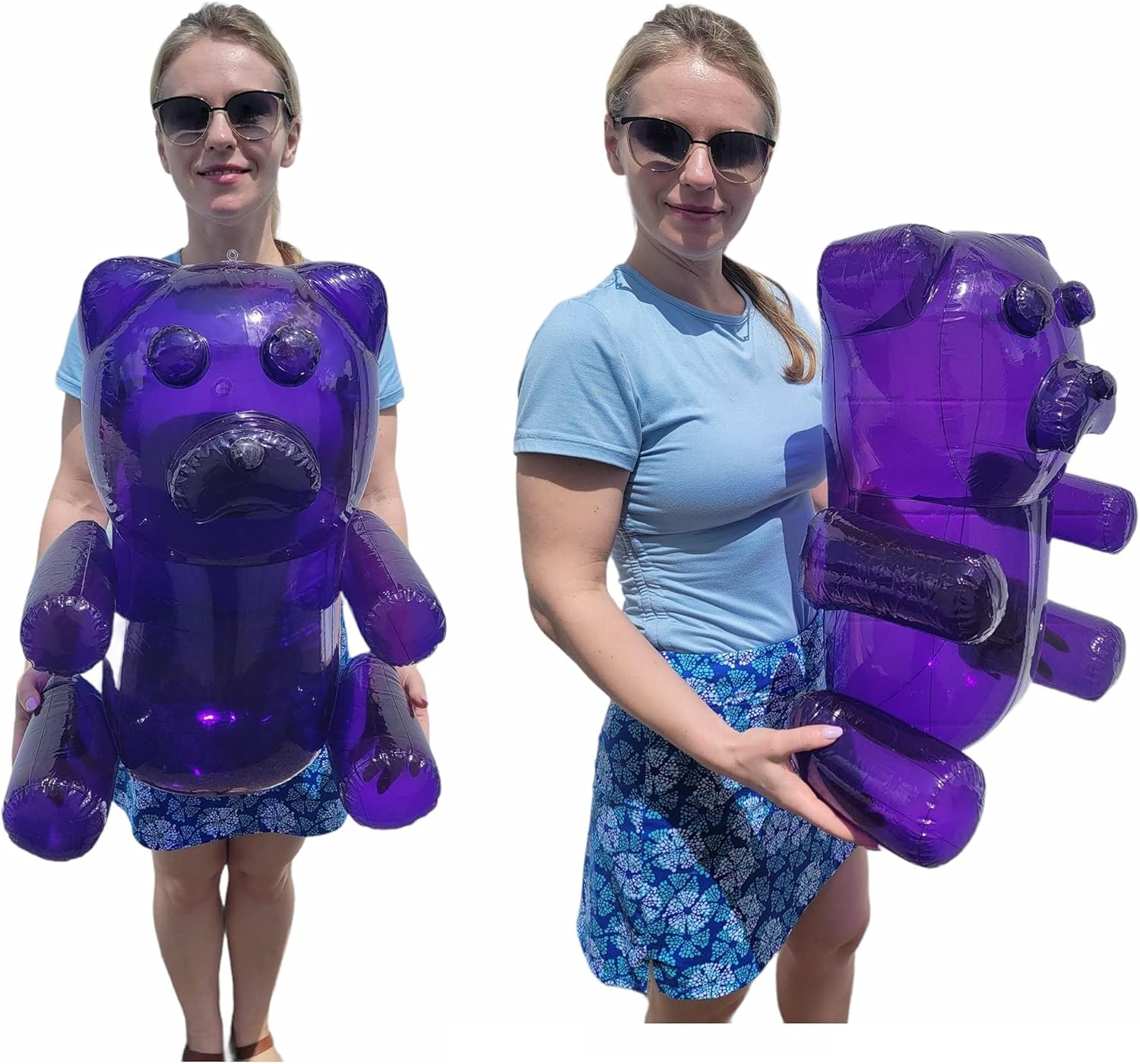 Huge Inflatable Gummy Bears Inflates Assorted Colors (About 24 Inches Tall) Pool Toy for Kids, Candy Land Birthday Party Theme Decoration Party Favor