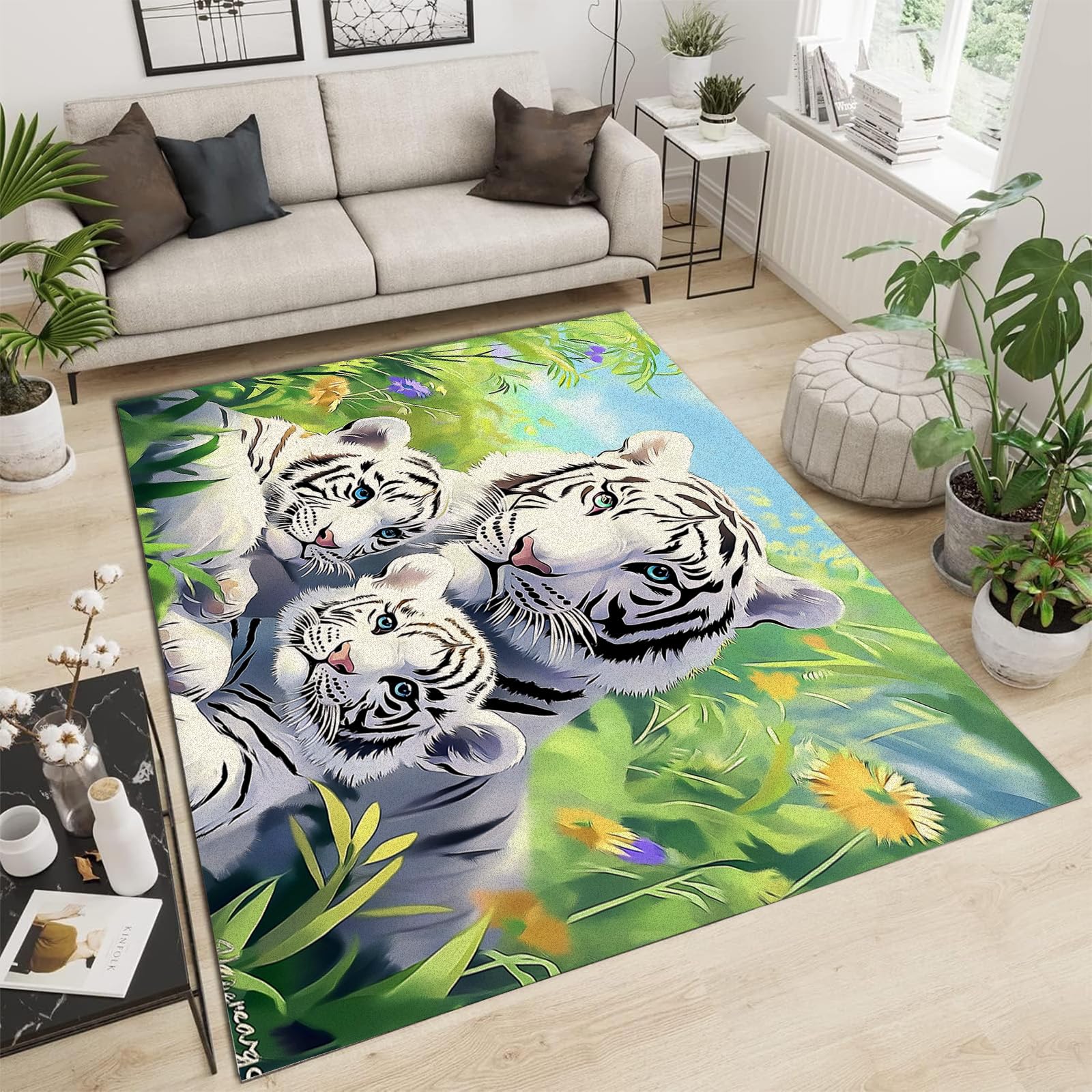 Tapis jungle animaux pour chambre et salon créez une oasis tropicale